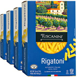 gXJj[j{̃C^AKg[jpX^16IXi4pbNjv~AfōA12`15Ŋ Tuscanini Authentic Italian Rigatoni Pasta 16oz (4 Pack) Made with Premium Durum Wheat, Done in 12-15 Minutes