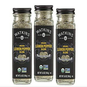 Watkins グルメオーガニックスパイスジャー、レモンペッパーブレンド、3.6オンスジャー、3個 Watkins Gourmet Organic Spice Jar, Lemon Pepper Blend, 3.6 Ounce Jar, 3 Count