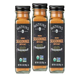 Watkins オーガニック調味料 塩入り、4.2オンス、3個パック Watkins Organic Seasonings with Salt, 4.2 Ounce, Pack of 3