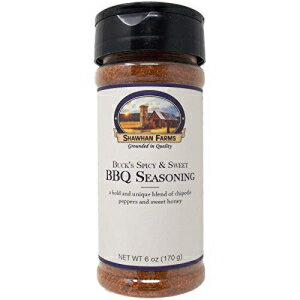 Shawhan Farms Buck's スパイシー＆スイート BBQ シーズニング | 自然にグルテンフリー | 非遺伝子組み換え | 170.1g シェイカートップジャー Shawhan Farms Buck's Spicy & Sweet BBQ Seasoning | Naturally Gluten-Free | Non-GMO | 6