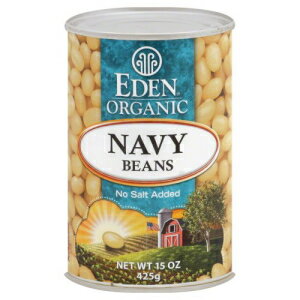 Eden Foods オーガニックビーンズ、食塩無添加、15 オンス (ネイビービーンズ) (パック - 6) Eden Foods Organic Beans, No Salt Added, 15 OZ (Navy Beans) (Pack - 6)