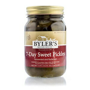 バイラーズ レリッシュ ハウス 7 日間スイート ピクルス 16 階 オズ。(1PT) ガラス瓶 Byler's Relish House 7-Day Sweet Pickles 16 Fl. OZ. (1PT) Glass Jar