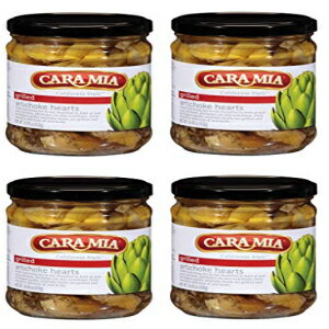 Al Amin Foods Cara Mia California Style Grilled Artichoke Hearts 4 Glass Jars Net Wt. 14.45oz. 410g. each قلب الأرضي شوكي المشوي