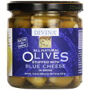 Divina オリーブの塩水入りブルーチーズ詰め、7.8 オンス瓶 (3 個パック) Divina Olives Stuffed With Blue Cheese in Brine, 7.8-Ounce Jars (Pack of 3)