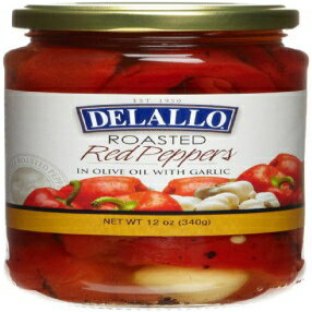 DeLallo [Xgbhybp[ K[bN 12IXr (12pbN) DeLallo Roasted Red Peppers w/Garlic, 12-Ounce Jars (Pack of 12)