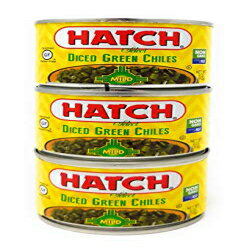 ハッチファームズ 直火焼きダイスグリーンチリマイルド - 3個パック Hatch Farms Fire-roasted Diced Green Chiles Mild - Pack of 3