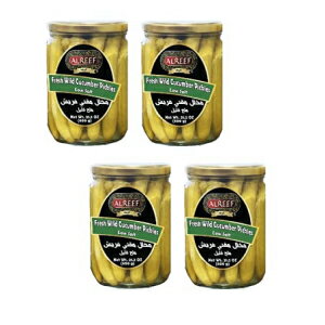 Al Amin Foods Al Reef Wild Pickled Cucumbers Kosher 4 Jars 21.2oz/600g each مخلل خيار المقتى