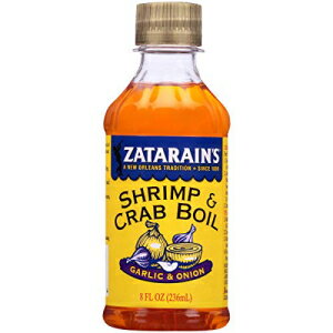 ZATARAIN'S カニとエビのボイル液、ニンニクとタマネギ、8 オンス (6 個パック) ZATARAIN'S Crab and Shrimp Boil Liquid, Garlic and Onion, 8-Ounce (Pack of 6)