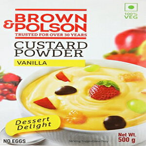Brown Polson Brown & Polson、カスタードパウダー (バニラ)、500 グラム (Gm) Brown Polson Brown & Polson, Custard Powder (Vanilla), 500 Grams(Gm)