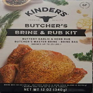 Kinder's Butcher's ^[L[uCƃuLbgAuCobOtAK[bNƃn[uA12IX Kinder's Butcher's Turkey Brine and Rub Kit with Brining Bag, Garlic and Herb, 12-ounces