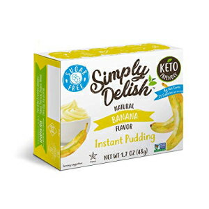 Simply Delish Natural Instant Banana Pudding - Sugar Free, Non GMO, Gluten Free, Fat Free, Vegan, Keto Friendly - 1.7 OZ (Pack of 6)