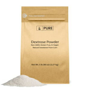 Pure の純粋なオリジナル成分デキストロース (5 ポンド)、シェイクまたはベーキング用の砂糖代替甘味料、 Pure Original Ingredients Dextrose (5 lb.) by Pure, Sugar Replacement Sweetener For Shakes or Baking,