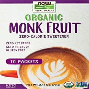 楽天GlomarketNow Foods Real Food, オーガニックモンクフルーツゼロカロリー甘味料、70 パケット、2.47 オンス （70 g） Now Foods Real Food, Organic Monk Fruit Zero-Calorie Sweetener, 70 Packets, 2.47 oz （70 g）
