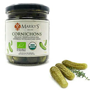 Marky's Cornichons – 12.3オンス – マスタードシード入りオーガニック甘酸っぱいディルガーキン Marky’s Cornichons – 12.3 oz – Organic Sweet & Sour Dill Gherkins With Mustard Seeds