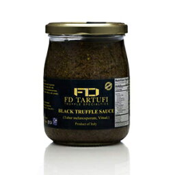 FD TARTUFIブラックトリュフソース500g（17.63oz）、（Tuber Melanosporum）グルメソース| コーシャ| 非遺伝子組み換え| イタリア製| キノコ| トリュフ| 特産品 FD TARTUFI - TRUFFLE SPECIALTIES FD TARTUFI Black Truffle Sauce 500g ( 17.63o