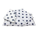 バカティスターズモスリン3ピース幼児寝具シーツセット、ネイビー Bacati Stars Muslin 3 Piece Toddler Bedding Sheet Set, Navy