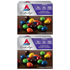 アトキンス エンダルジ トリート チョコレート ピーナッツ キャンディ | 1パックあたり1.2オンスの5袋 | (2パック) Atkins Endulge Treat Chocolate Peanut Candies | 5 Bags of 1.2 oz Each Per Pack | (2-Packs)