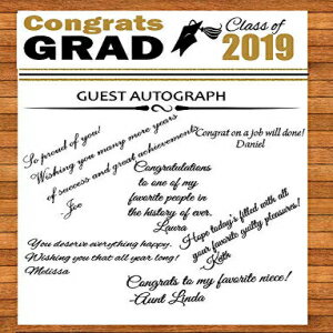 卒業ケーキキットカップケーキ＆パーティー用品デコレーショントッパー（卒業ゲストサインサイン） Celebrate Next Graduation Cake Kit Cupcake & Party Supplies Decoration Toppers (Graduation Guest Autograph Sign)