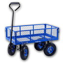 Landworks 2103Q044A ϋvŐ/K[f[eBeBJ[g/SAO\ȃTChbVtA400|hAu[ Landworks 2103Q044A Heavy Duty Lawn/Garden Utility Cart/Wagon With Removable Side Meshes, 400 lbs, Blue