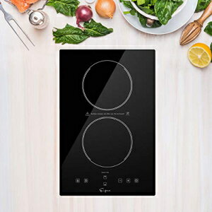 Empava Electric Stove Induction Cooktop Vertical with 2 Burners Vitro Ceramic Smooth Surface Glass in Black 120V12 Inch Empava Electric Stove Induction Cooktop Vertical with 2 Burners Vitro Ceramic Smooth Surface Glass in