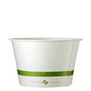 World Centric ペーパーボウル、24 オンス、直径 4.4 インチ x 高さ 4.4 インチ、ホワイト、500 個/カートン World Centric Paper Bowls, 24 Oz, 4.4" Diameter X 4.4"h, White, 500/carton