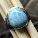 i`h~jJ}[925\bhX^[OVo[jZbNXOTCY8.25 Natural Rocks by Kala Natural Dominican Larimar 925 Solid Sterling Silver Unisex Ring Size 8.25