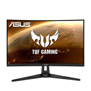 ASUS TUF Gaming VG27VH1B 27 インチ曲面モニター 1080P フル HD 165Hz (144Hz をサポート) 超低モーションブラー アダプティブ同期 FreeSync プレミアム 1ms Eye Care HDMI D-Sub ASUS TUF Gaming VG27VH1B 27” Curved Monitor, 1080P Ful