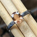 ナチュラルピーチトルマリン925スターリングシルバーヒーリングストーンエンゲージリングサイズ9 Natural Rocks by Kala Natural Peach Tourmaline 925 Sterling Silver Healing Stone Engagement Ring Size 9