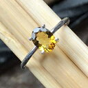 i`CG[g}925\bhX^[OVo[GQ[WOTCY7.75 Natural Rocks by Kala Natural Yellow Tourmaline 925 Solid Sterling Silver Engagement Ring Size 7.75