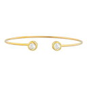 14KS[hzCgTt@CAEhx[oOuXbg Elizabeth Jewelry 14Kt Gold Created White Sapphire Round Bezel Bangle Bracelet