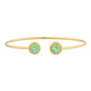 14KS[hV~[VO[Tt@CA_ChEhoOuXbg Elizabeth Jewelry 14Kt Gold Simulated Green Sapphire & Diamond Round Bangle Bracelet