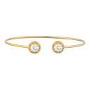 14KS[hzCgTt@CA_ChEhoOuXbg Elizabeth Jewelry 14Kt Gold Created White Sapphire & Diamond Round Bangle Bracelet