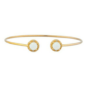 14KS[hV~[VIp[_ChEhoOuXbg Elizabeth Jewelry 14Kt Gold Simulated Opal & Diamond Round Bangle Bracelet