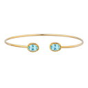 14KS[hV~[Vu[gp[Y_ChI[ooOuXbg Elizabeth Jewelry 14Kt Gold Simulated Blue Topaz & Diamond Oval Bangle Bracelet