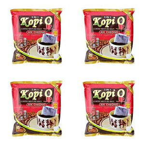 4 パック Aik Cheong 2 in 1 (Kopi O) ブラック コーヒー混合物バッグ 砂糖添加 マレーシアから輸入 (4..