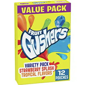 Gushers フルーツフレーバースナック、ストロベリースプラッシュ＆トロピカル、12カラット Gushers Fruit Flavored Snacks, Strawberry Splash and Tropical, 12 ct