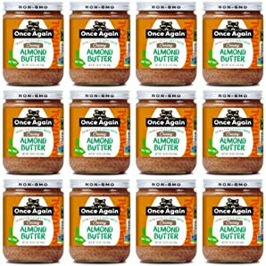 ⤦٥ʥǥ꡼ߡʥɥХ-ڤȡ-̵̵-16󥹤-12Υ Once Again Natural, Creamy Almond Butter - Lightly Toasted - Salt Free, Unsweetened - 16 oz Jar - Case of 12