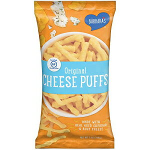 楽天GlomarketBarbara's Original Cheese Puffs, Cheddar Puff Kids Snack Made With Real Aged Cheddar and Blue Cheese, Gluten Free Snack, 7 OZ Bag （Pack of 12）