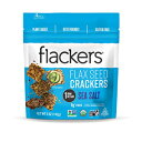 Flackers Organic Sea Salt Flaxseed Crackers, Gluten Free, Non GMO, Vegan, Keto Snack, 9g Fiber, 1g Net Carb, 5 Ounce 1-Pack