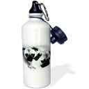 3dRose wb_1232_1ハグパグパピースポーツウォーターボトル、21オンス、ホワイト 3dRose wb_1232_1 Hug a Pug Puppies Sports Water Bottle, 21 oz, White