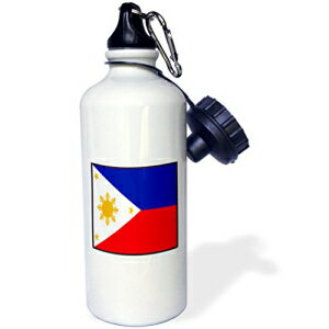 3dRose wb_98472_1「フィリピン国旗ボタンの写真」スポーツウォーターボトル、21オンス、ホワイト 3dRose wb_98472_1"Photo Of Phillipines Flag Button" Sports Water Bottle, 21 oz, White