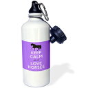 3dRose wb_193617_1 Keep Calm And Love Horses ブルー スポーツ ウォーターボトル、21 オンス、マルチカラー 3dRose wb_193617_1 Keep Calm And Love Horses Blue Sports Water Bottle, 21 oz, Multicolor