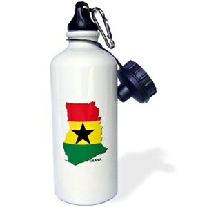 3dRose K[i}bv - X|[c EH[^[ {gA21 IX (wb_211312_1)A21 IXA}`J[ 3dRose Flag of Ghana Map-Sports Water Bottle, 21oz (wb_211312_1), 21 oz, Multicolor