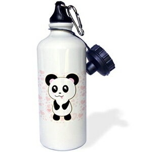 3dRose wb_211674_1 p_ xA n[gwit X|[cEH[^[{gA21IXA}`J[ 3dRose wb_211674_1 Panda Bear With Heart Background Sports Water Bottle, 21Oz, Multicolored