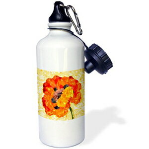 3d[Y IW JtHjA |s[ ʉԕʖ͗l - X|[c EH[^[ {gA21 IX (wb_219701_1)A}`J[ 3dRose Orange California Poppy Watercolor with Floral Polka Dots-Sports Water Bottle, 21oz (wb_219701_1