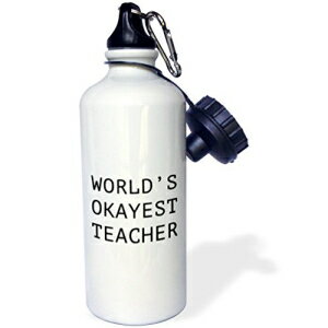 3dRose wb_223086_1 Worlds okaest Teacher スポーツ ウォーターボトル、21 オンス、ホワイト 3dRose wb_223086_1 Worlds Okayest Teacher Sports Water Bottle, 21 oz, White