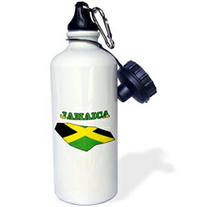 3dRose wb_58778_1 Tv}bvƒP̃W}CJ Jamaica-Sports EH[^[{gA21 IXAzCg 3dRose wb_58778_1 Jamaican flag in the outline map and word Jamaica-Sports Water Bottle, 21 oz, White