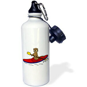 3dRose wb_200131_1 t@j[bRJbNX|[cEH[^[{gA21IXA}`J[ 3dRose wb_200131_1 Funny Sea Otter Kayaking Sports Water Bottle, 21oz, Multicolored