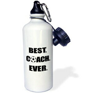 3dRose ベスト コーチ エバー - ブラック アンド ホワイト - スポーツ ウォーター ボトル、21 オンス (wb_181861_1)、マルチカラー 3dRose Best Coach Ever-Black and White-Sports Water Bottle, 21oz (wb_181861_1), Multicolored