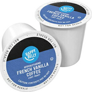 Amazon ブランド - 100 カラット Happy Belly ライトローストコーヒーポッド、フレンチバニラ風味、Keurig 2.0 K-Cup Brewers と互換性あり Amazon Brand - 100 Ct. Happy Belly Light Roast Coffee Pods, French Vanilla Flavored, Compatible